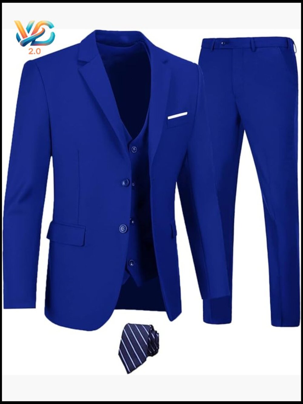 Men's 3 Piece Slim Fit Suit Set Blazer Vest Pants Tuxedo Wedding Business